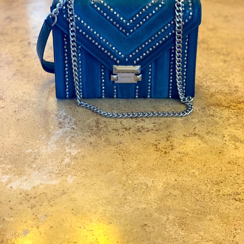 Michael Kors Blue Leather and Suede Handbag